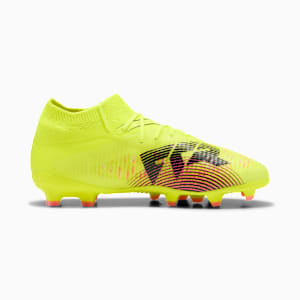 Chaussures de soccer à crampons pour terrain ferme/terrain artificiel FUTURE 8 PRO Enfant et adolescent, Yellow Alert-PUMA Black-Sun Struck, extralarge